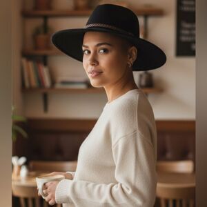 Scala Classico Black Crushable Wool Felt Outback Hat